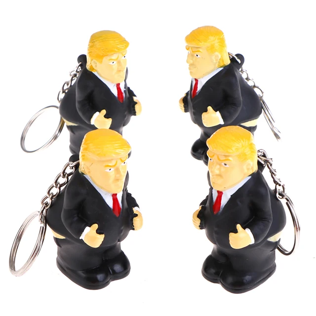 Simulation caca porte-clés, président Donald Trump beurre pendentif, sac à  presser, porte-clés drôle voiture parodie jouet | AliExpress