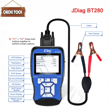 

JDiag BT280 Universal Battery Tester for cars trucks boats motorcycle etc Professional battery analyzer