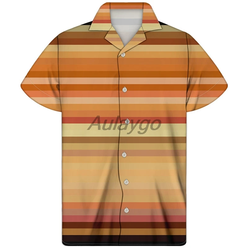 Желтая полоса панель Мужская рубашка 2020 летняя кубинская Guayabera тонкого