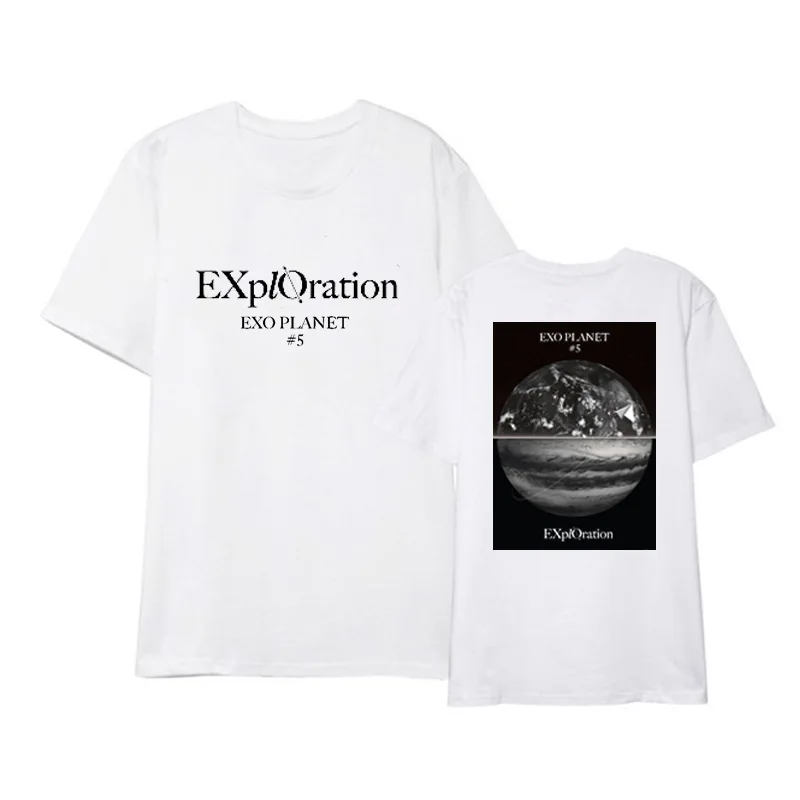 Kpop EXO Five Tour Concert официальная поддержка одежда с короткими рукавами футболка свободная Мужская и женская летняя