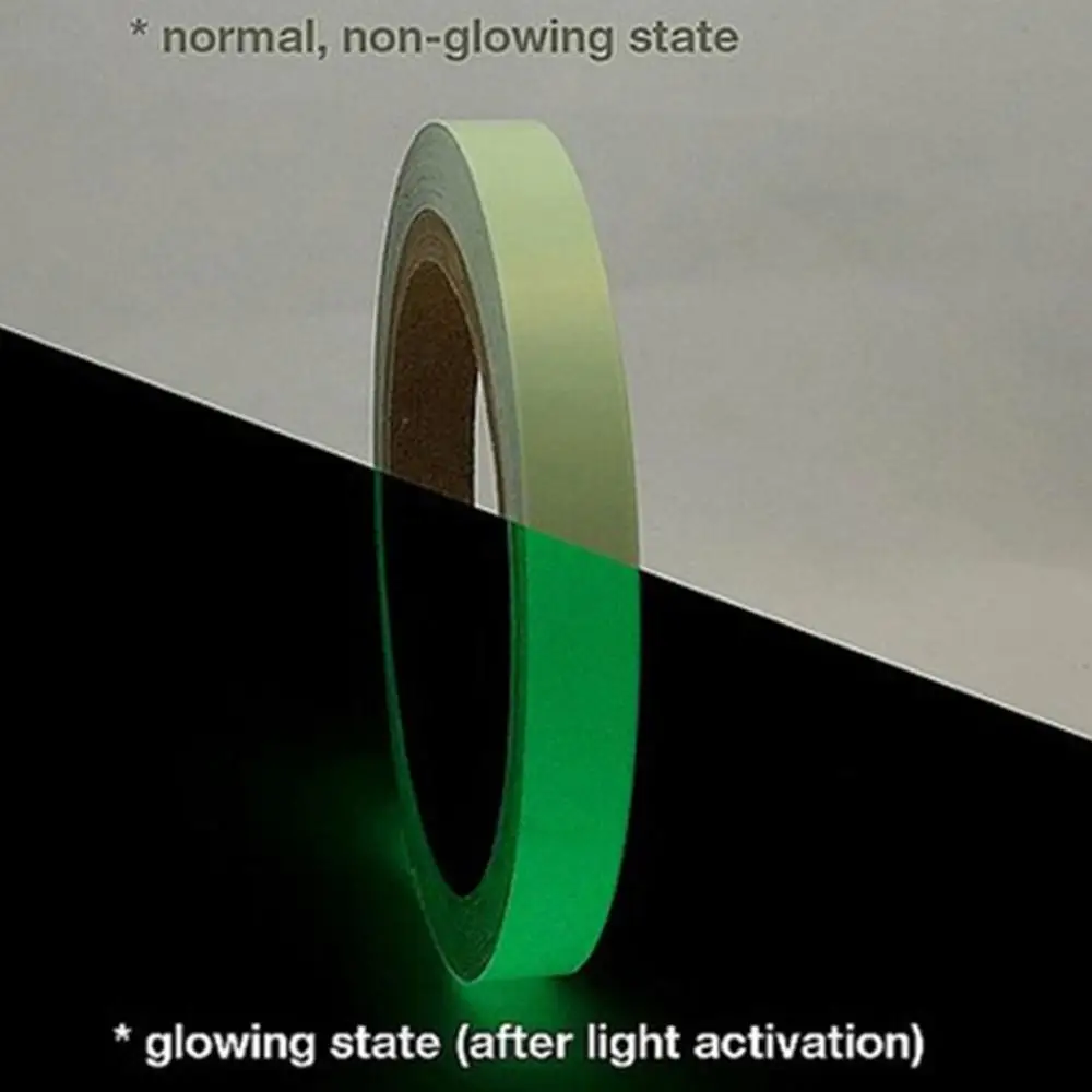 Luminous tape 1.5cm Self-adhesive tape night vision glowing Warning safety tape home decoration tape 3M/5M/10M