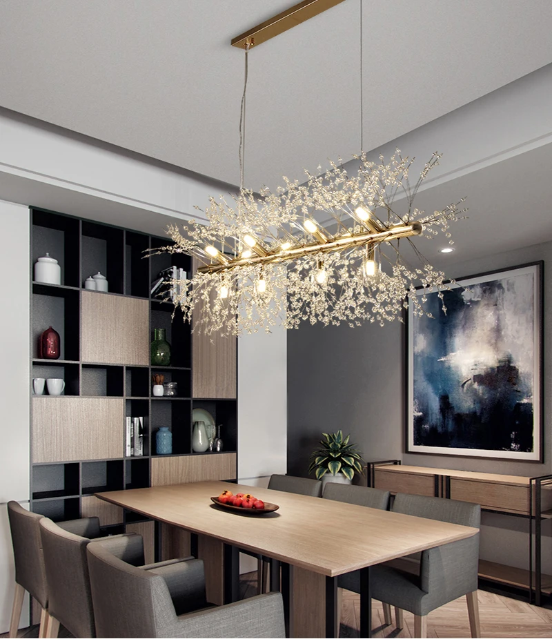 Gold Creative New Modern Deco LED Pendant Lights Bedroom Living Dining Room Salon Bar Hall Stainless Steel Crystal Lamp Lighting