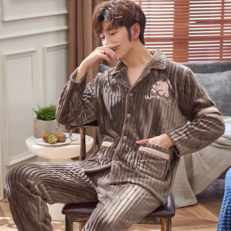 

[LZ # C88011 #-C88006 # Collection] High Quality Cardigan Long Sleeve Thick Men Tracksuit Two-Piece Set