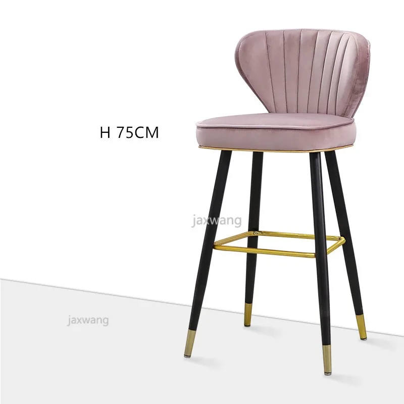 Светильник роскошный барный стул из массива дерева американский Досуг высокий ножной стул Северная Европа барный стул современный простой домашний стул - Цвет: F - 75cm