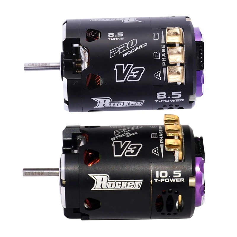 

Surpass Hobby 2Pcs 540 V3 Sensored Brushless Motor for 1/10 Rc Car Truck Spec - 10.5T 3800KV & 8.5T 4250Kv
