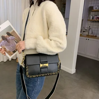 

Texture Black Bag Women New Korean Version of the Texture Shoulder Bag Fashion Shoulder Bag Small Package