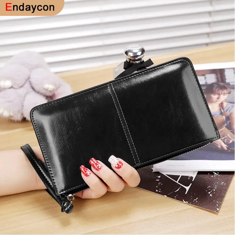 Clutch Wallet Wristband Vintage Simple Card-Holder Coin-Purse Zipper Female Ladies Women