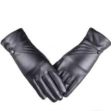 Женские перчатки зимние элегантные кашемировые женские перчатки для девочек длинные кожаные зимние супер теплые перчатки для вождения#4