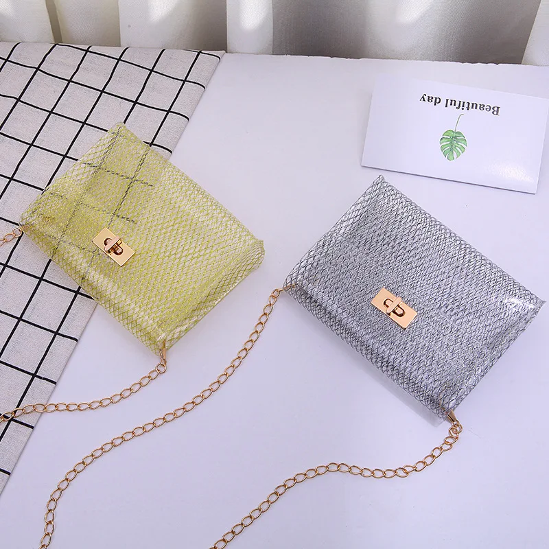 

Summer New Arrival Transparent Bag Women's 2019 New Style South Korea INS Fairy Mini Gel Bag Shoulder Bag with Chain