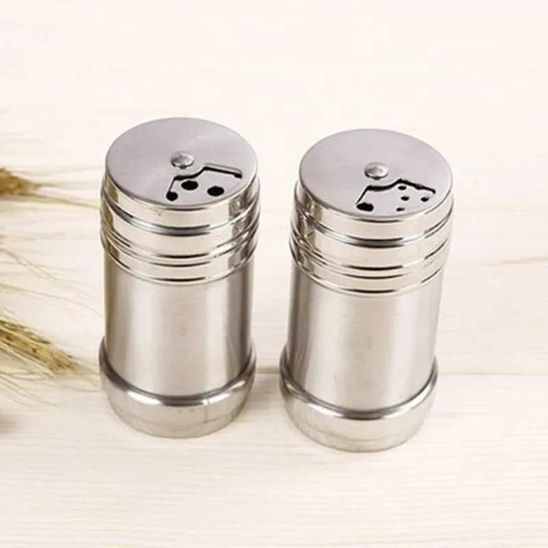 

1pc Spice Seasoning Bottle Stainless Steel Spice Jar Salt Seasoning Can Rotating Cover for Camping Picnic BBQ Kitchen Accessorie