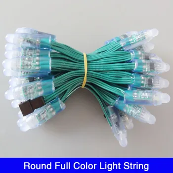 

Full Color Pixel LED Module WS2811 IC DC12V 0.6W / DC5V 0.3W IP68 LED Christmas Light OD 12mm Green Wire
