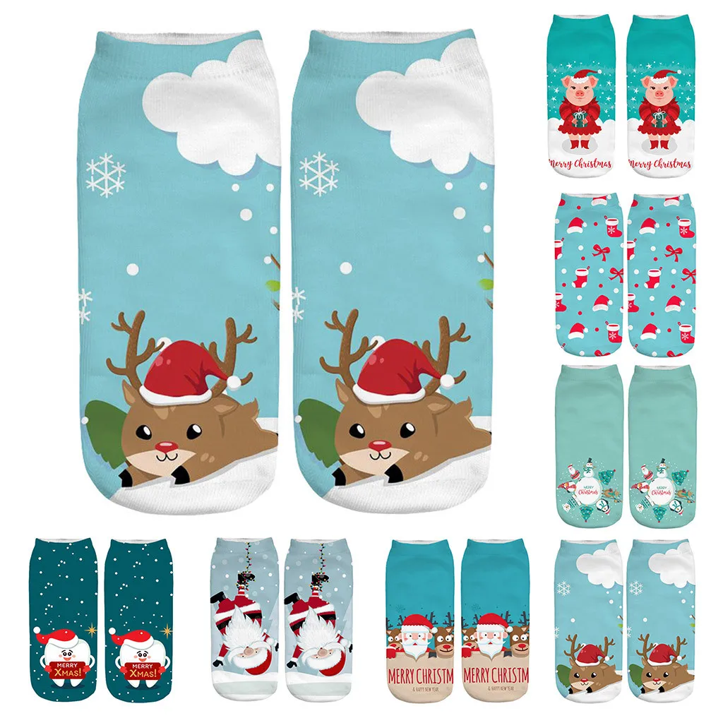 3 Pairs Christmas Socks Autumn Winter Santa Claus Deer Patterns Warm Meias Funny Socks носки с надписями новогодние носки