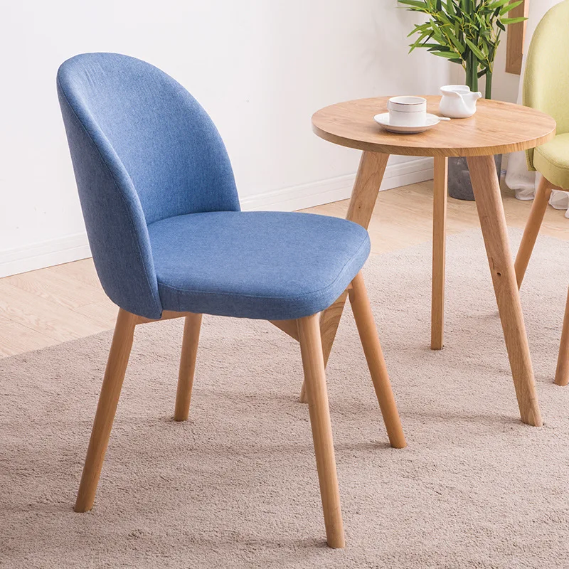 Мебель из цельного дерева для ресторанов, применимая к стульям, скандинавские повседневные тканевые стулья на спинку минималистичного кресла для совещаний
