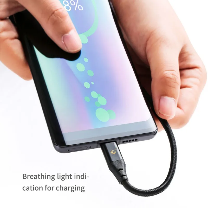 Кабель для передачи данных Портативный USB-C дыхательный свет провод для быстрой зарядки линии для NS10 переключатель планшета компьютера мобильного телефона