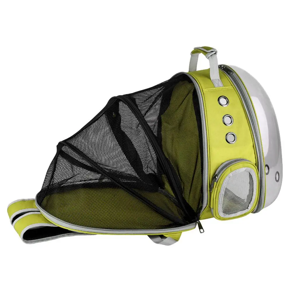 Portable Pet Cat Backpack Foldable Multi-Function Pet Dog Carrier Bag Large Space Capsule Bubble Shoulder Pet Backpack Tent Cage - Цвет: red