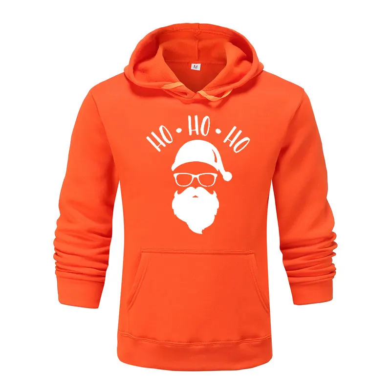 Модный свитер, худи для мужчин/женщин, Рождественский милый мультяшный пуловер в стиле хип-хоп Санта Хо, осенняя толстовка с капюшоном, мужская одежда с капюшоном - Цвет: orange