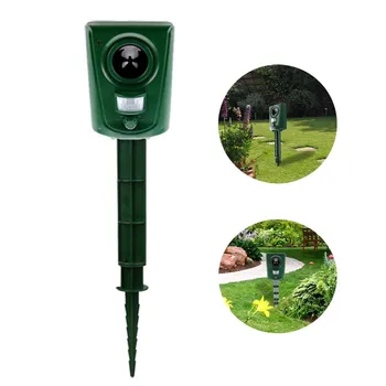 

Ultrasonic Pest Repeller PIR Motion Sensor Repeller Outside Battery Powered Waterproof Animal Repeller