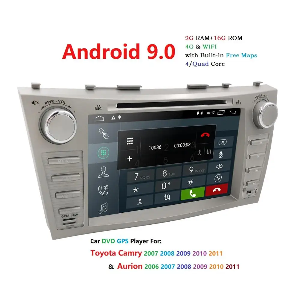 Авторадио 2 Din Android 9 0 автомобильный dvd плеер для Toyota Camry 2007 2008 2009 2010 2011Aurion 2006