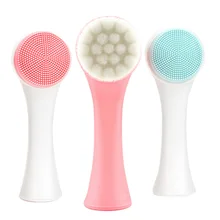 Многофункциональная двухсторонняя силиконовая Очищающая щетка для лица мягкая щетка для чистки Глубокая чистка кистей