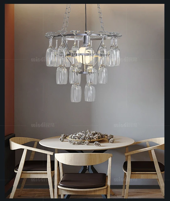 Chandelier and martini glass holder. Clever and pretty