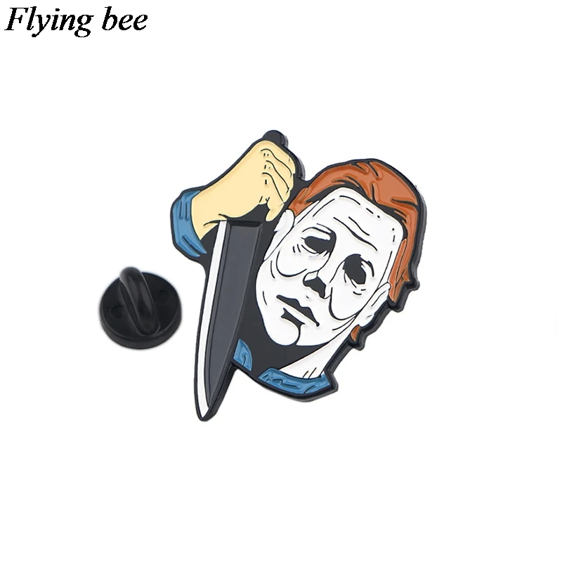 Flyingbee, брошь в стиле ужасов на Хэллоуин, мультяшная эмалированная булавка для женщин и мужчин, заколка на рюкзак, индивидуальная булавка на лацкане, очаровательное ювелирное изделие X0581