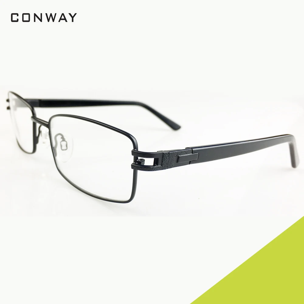 Black Conway оправа для мужских очков, прозрачные линзы, прямоугольные, без рецепта, оптические очки, очки, качественный металлический сплав - Цвет оправы: Black