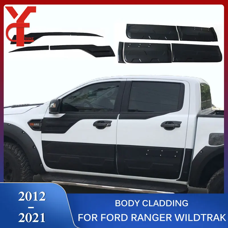 

ABS Exterior Body Cladding Kits For FORD RANGER T6 T7 2012 2013 2014 2015 2016 2017 2018 2019 Wildtrak T8 2020 2021 Double Cabin