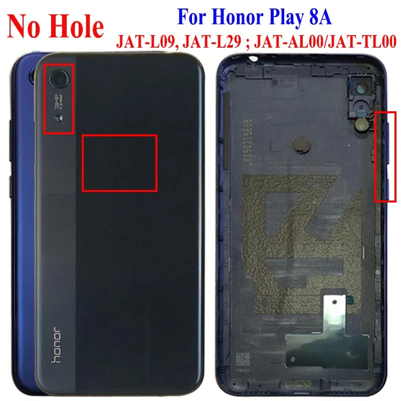 Для huawei Honor 8A задняя крышка батарейный чехол для задней части телефона для Honor 8A Pro крышка батареи+ объектив камеры+ Кнопка громкости питания