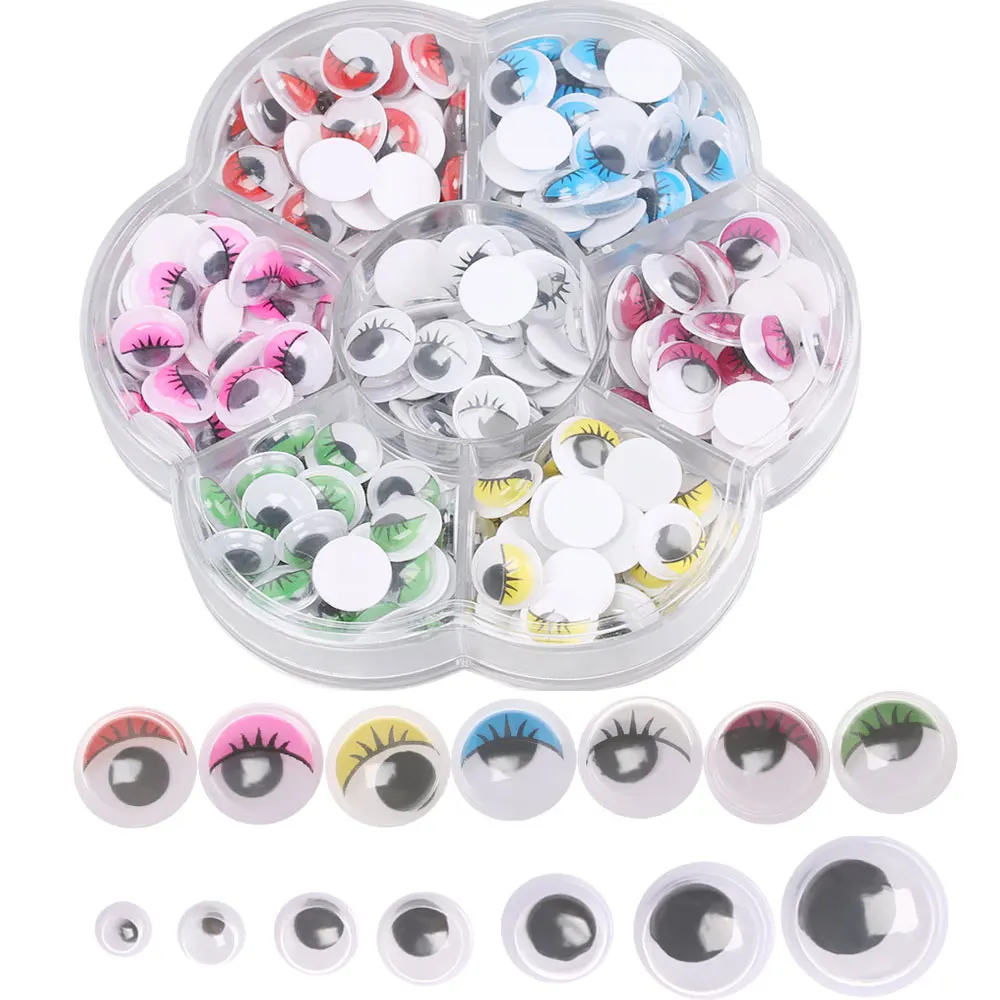 Round Black White/Multicolor Plastic Eyelash Doll Eye Toys Multiple Size Fake Eyes DIY Dolls Toy Scrapbooking Decorations | Игрушки и