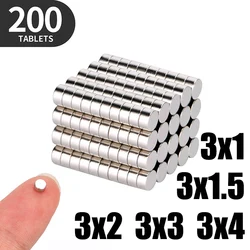 40 80 160PCS/Lot  3x1 3x1.5 3x2 3x3 3x4mm Magnet Hot Small Round Magnet Strong magnets Rare Earth Neodymium Magnet