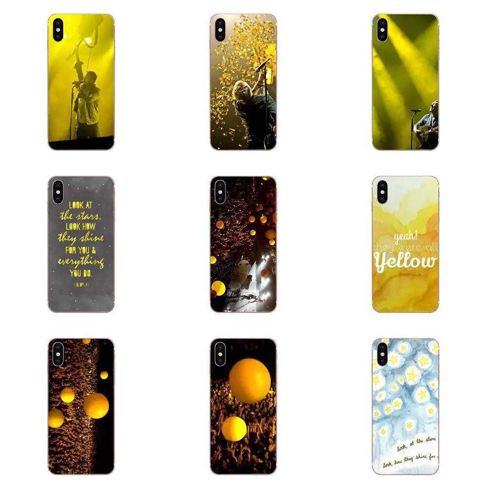 Мягкий силиконовый прозрачный чехол из искусственной кожи personalization Coldplay желтый