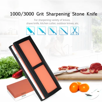 

1000/3000 Grit Double Sides Knife Sharpening Stone Two-Sided Whetstone Grindstone 180*60*30mm Home Kitchen Accesssories