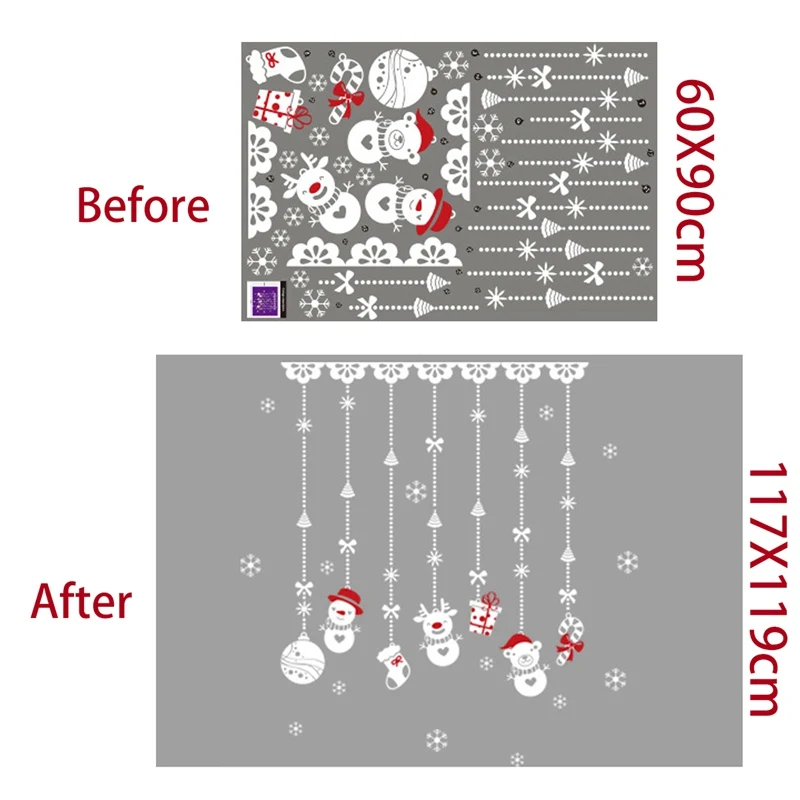 QIFU рождественские украшения, наклейки на окна, Рождественское украшение для дома, Рождественский Декор, счастливого Нового года - Цвет: Xmas sticker 1