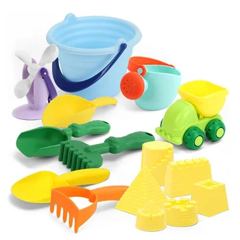 

15Pcs / Sets Of Beach Toys Soft Rubber Beach Bucket Toy Set Fun Toys Children'S Gifts Summer Outdoor Fun