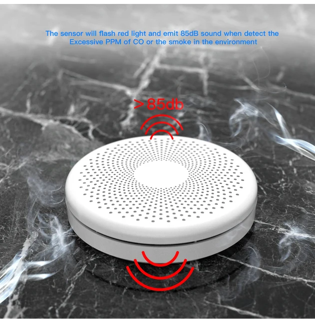 Tuya WIFI 2 in 1 Smoke Carbon Monoxide Combo Detector CO Gas Smoke Alarm Sensor Smart Appliance Smart Home Smart Security cb5feb1b7314637725a2e7: Battery Included|Battery Not Included