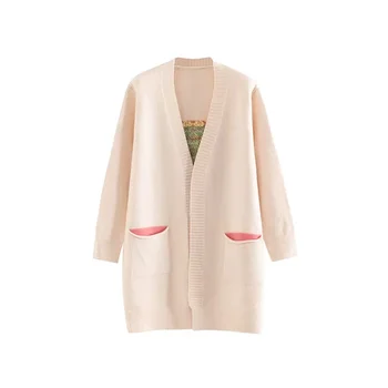 

dewbest Knitting Long Cardigan Women Autumn Winter 2019 Fashion Loose Open Stitch Ladies Sweater Knitted Coat