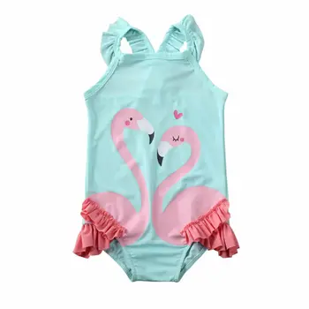 

Kids Baby Girls Flamingo Swimming Costume Bikini Swimwear Swimsuit Beachwear /BY
