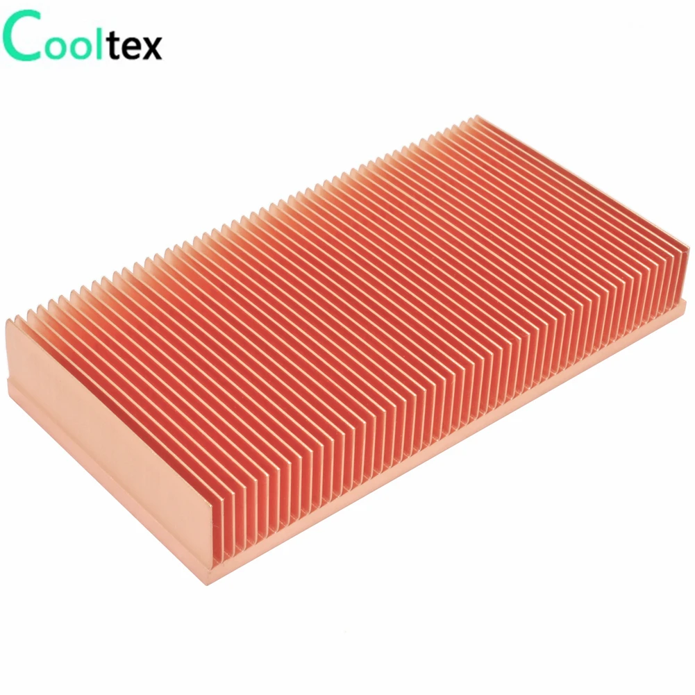 Dissipador de calor de cobre puro, 100x50x15mm,