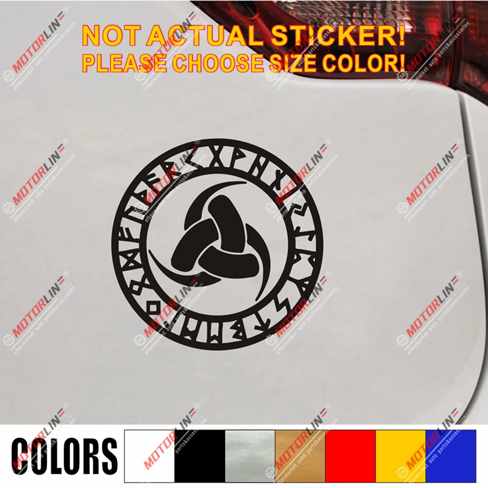 Triple Horn Of Odin Decal Sticker Rune Runic Norse Viking Car Vinyl