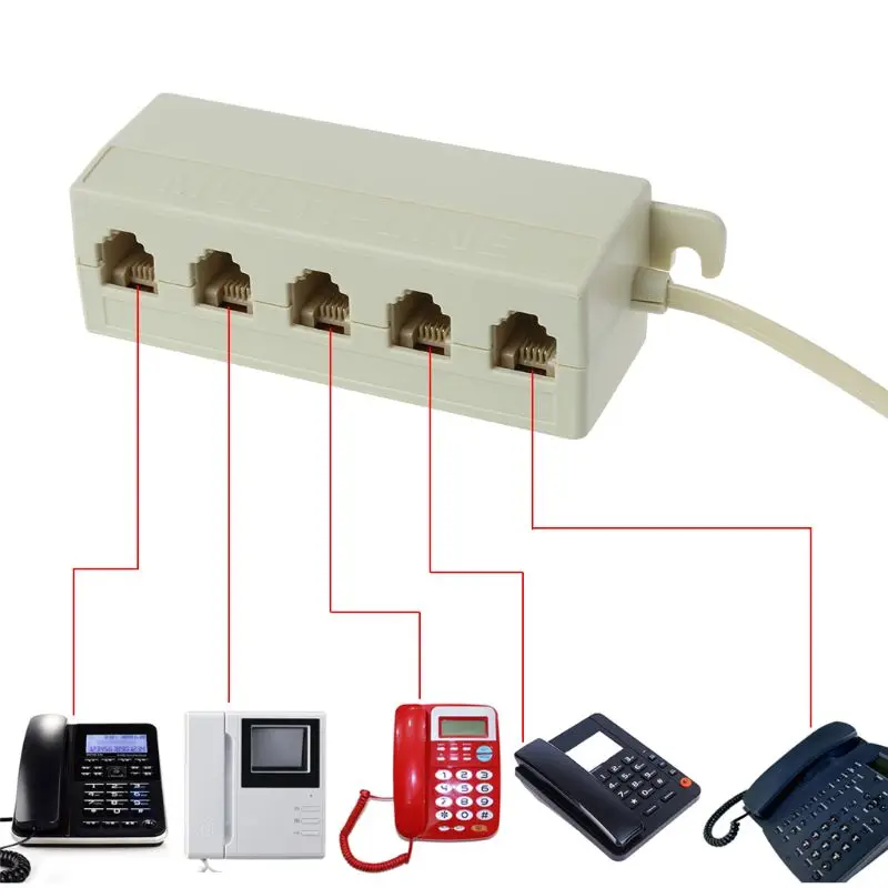 【3C VictoryEagle Store】RJ11 Jack Way Outlet Telephone Phone Line Splitter Adapter 6P4C D08A. 