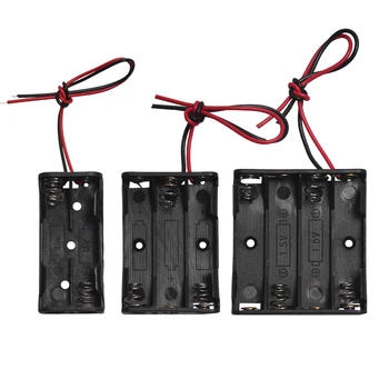 

1Pcs Aaa Battery Holder Plastic Box Case With Wire Storage 6V 4.5V 3V Side By Side 2Slots 3Slots 4Slots for Rechargeable Battery