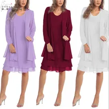 Халат De Mere Элегантный Плюс Размер шифон мать Длинные платья для невесты рукав мать вечерние платья Vestido De Madrinha