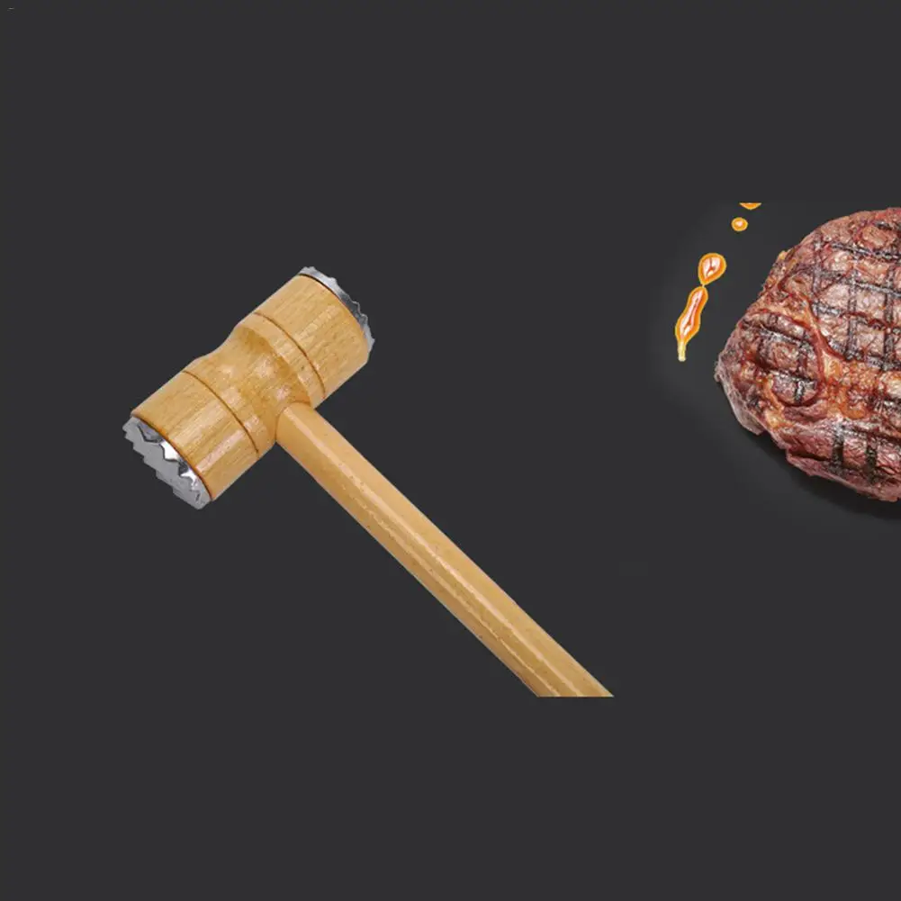 Двухсторонний молоток для мяса, деревянные молотки для нежного мяса, свежие молотки, инструменты для стейка, свинины, молоток для отбивки, кухонные гаджеты, принадлежности, аксессуары