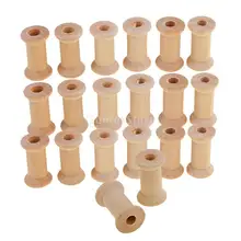 Bobinas de carrete de hilo vacías de madera Natural Vintage de 20 piezas, herramienta de bobina, rodillo DIY para manualidades de costura, cinta de alambre, costura