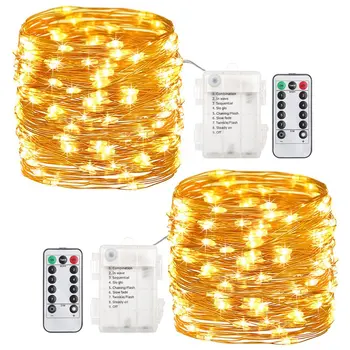 100Led Batterij Koperdraad Led Licht Afstandsbediening 8 Modus String Fairy Light Garland Wedding Party Kerst Decoratie Verlichting