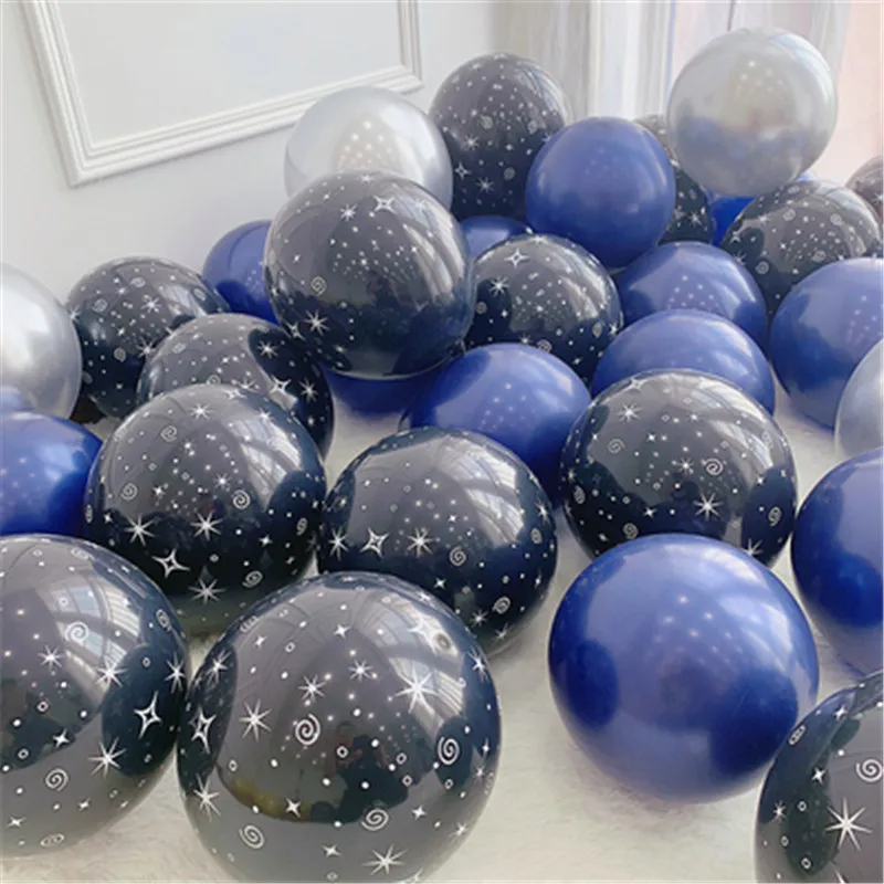 

10inch Outer Space Theme Party Astronaut Starry Sky Black Latex Balloon Party Boy Kids Birthday Party Decor Favors helium global