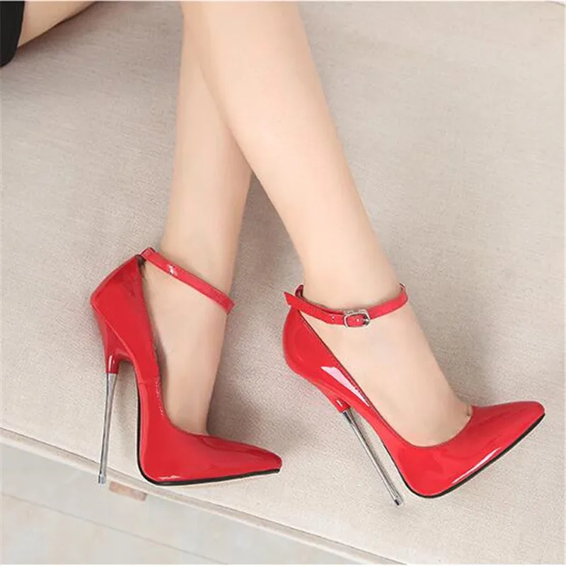 Sexy Women'S High Heels Summer Wear Bright Surface Colour Buckle Solid Heel Good Material Pointed Toe Women Bed shoes | Обувь