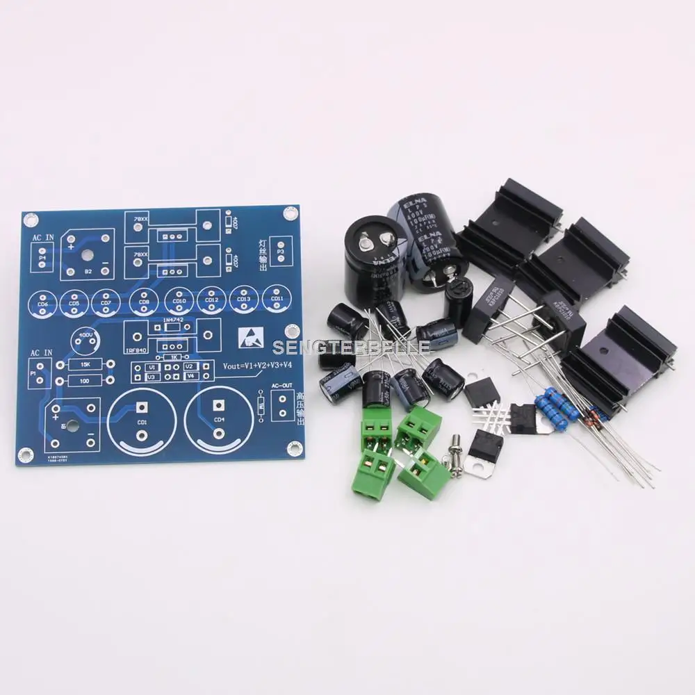 Hifi High Voltage DC Power Supply Board Kit DC100V-380V + DC7V-28V For Tube Preamp PSU