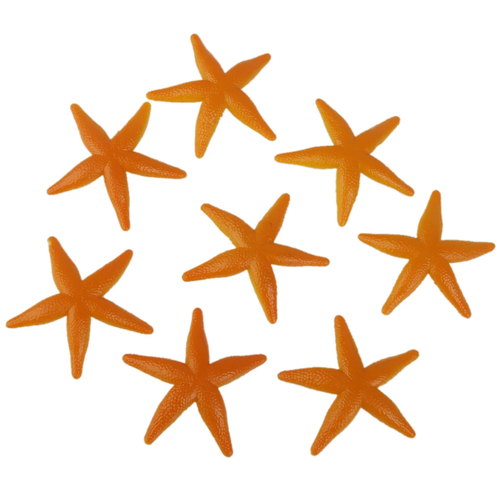 Lot 8 Plastic Starfish Tropical Luau Fish Tank Aquarium Ornament Party Favor