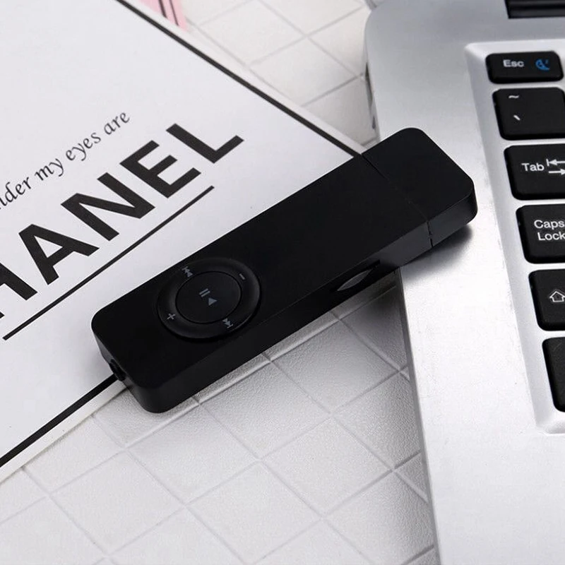 Портативный USB Спорт U диск мини Mp3 музыкальный плеер Поддержка 32 Гб TF карта(черный